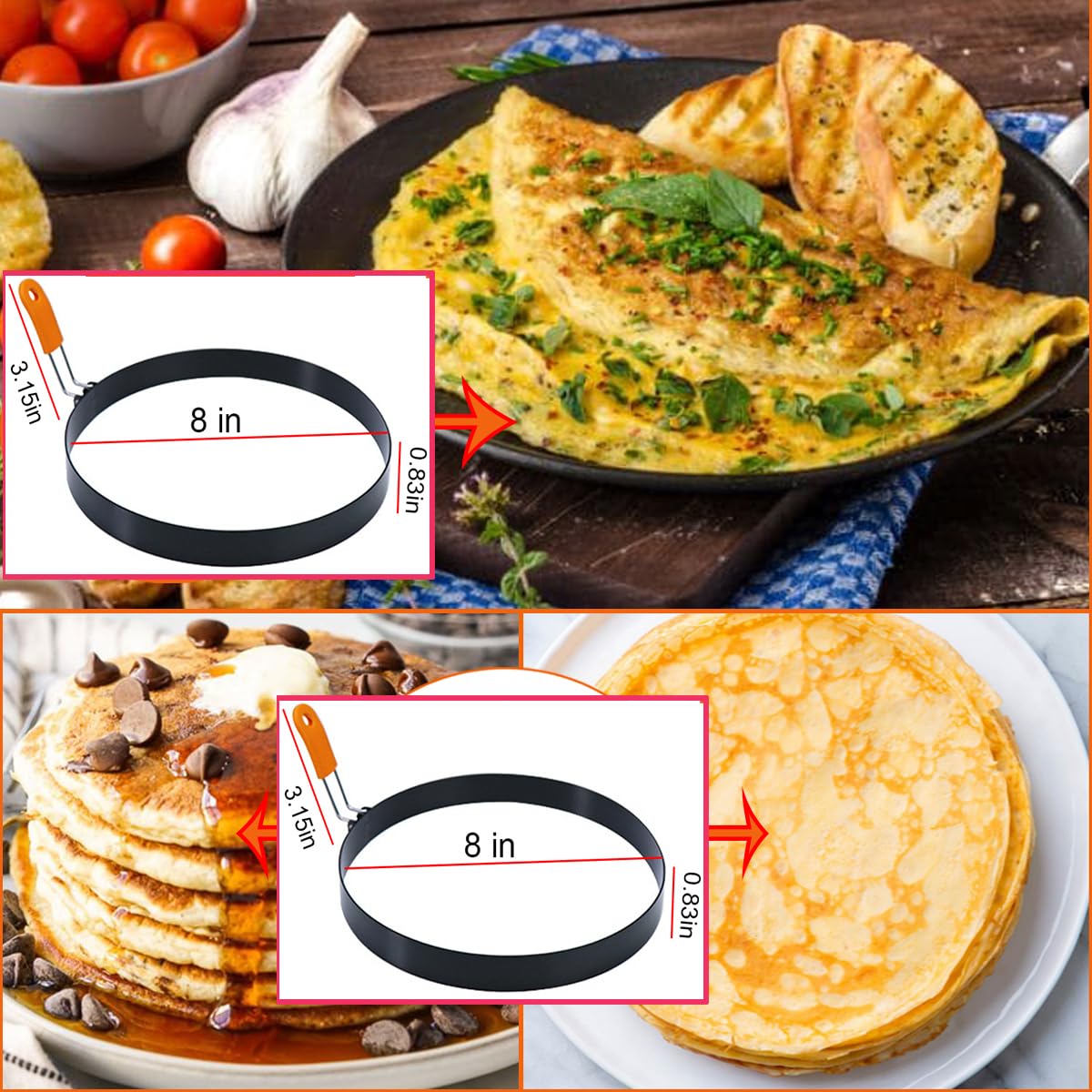WOWITIS omelette ring with non-stick coating to prevent sticking