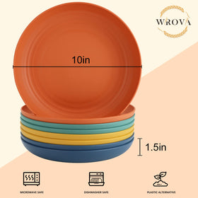 Wrova plates stacked neatly, showcasing space-saving design.