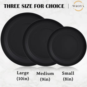 Wrova Wheat Straw Plates 8-piece set on table emphasizing durable, reusable kitchenware