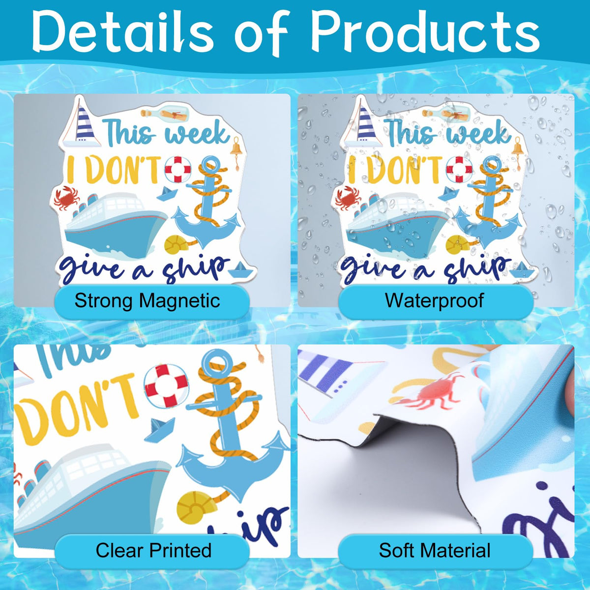Wxiben anchor and sunglasses magnet set complements ocean-themed decor