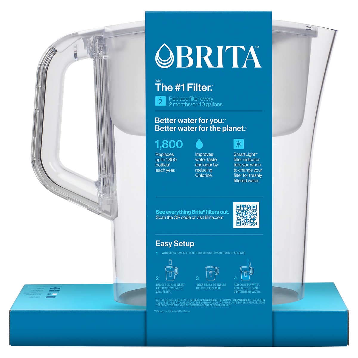 WZCICHEN Brita 10-cup pitcher with SmartLight indicator for filter life