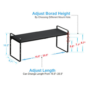 X-cosrack adjustable height ranges from 5.5 to 8.1 inches for versatile spacing.