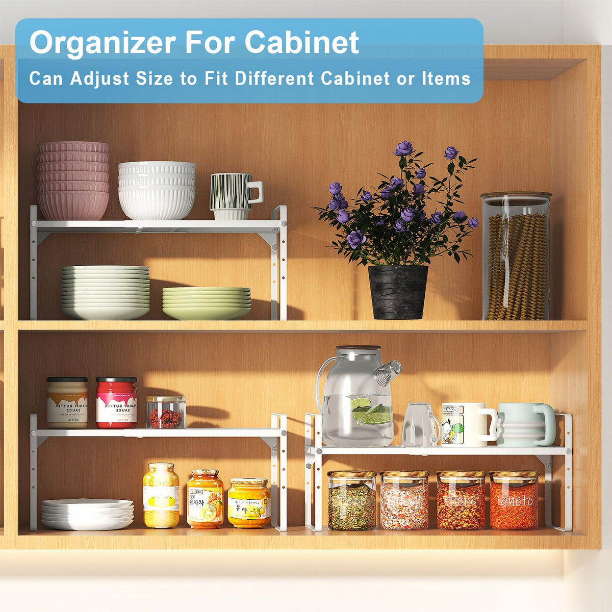 X-cosrack versatile organizer for dishes, mugs, and canned goods