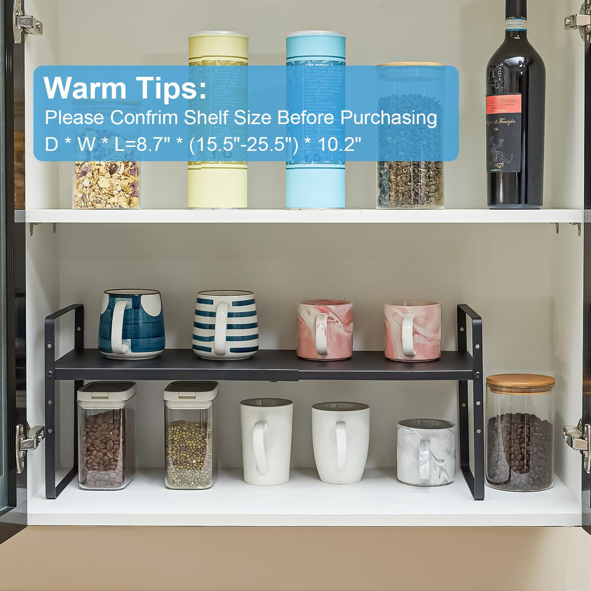 X-cosrack stackable design to maximize vertical storage space.