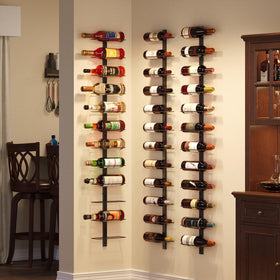 X-cosrack wall-mounted wine rack DIY setup for customizable bottle display.