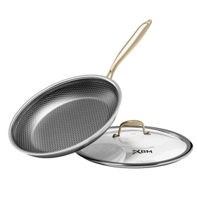 XBM 10-inch nonstick pan with lid for easy, mess-free cooking