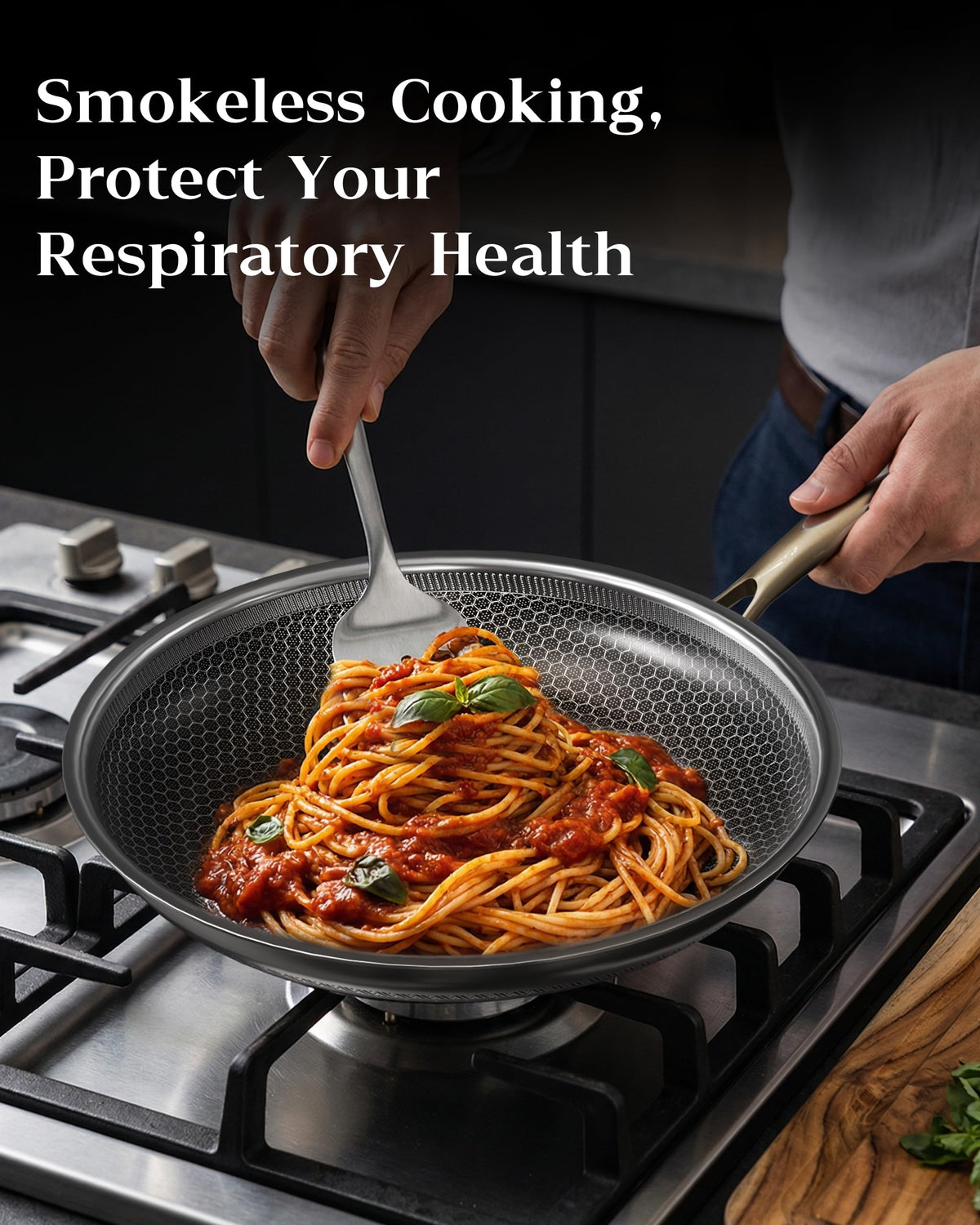 XBM honeycomb surface reduces sticking for oil-free frying