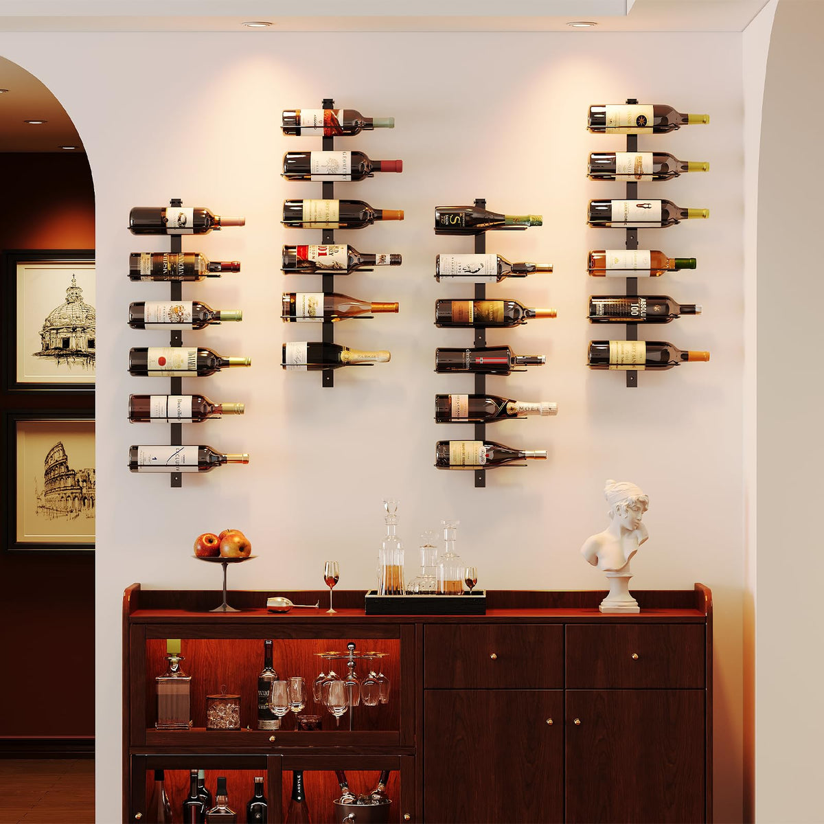 X-cosrack space-saving design ideal for dining rooms and bars.