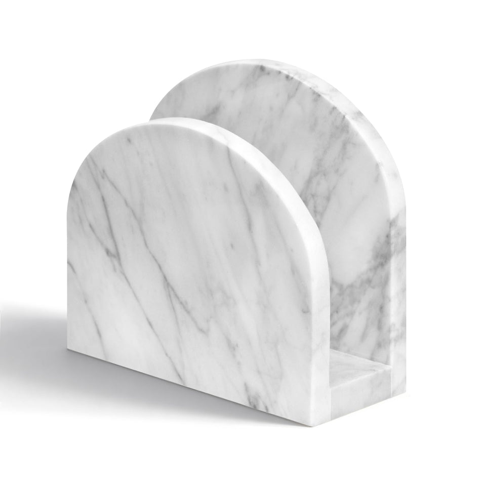 XenMee marble napkin holder on tabletop showing natural veining for elevated table setting