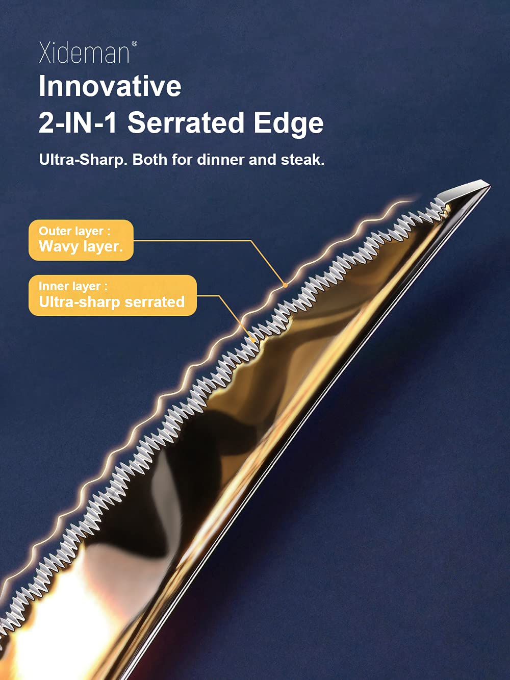 Xideman 18/10 stainless steel finish highlighting durability and shine