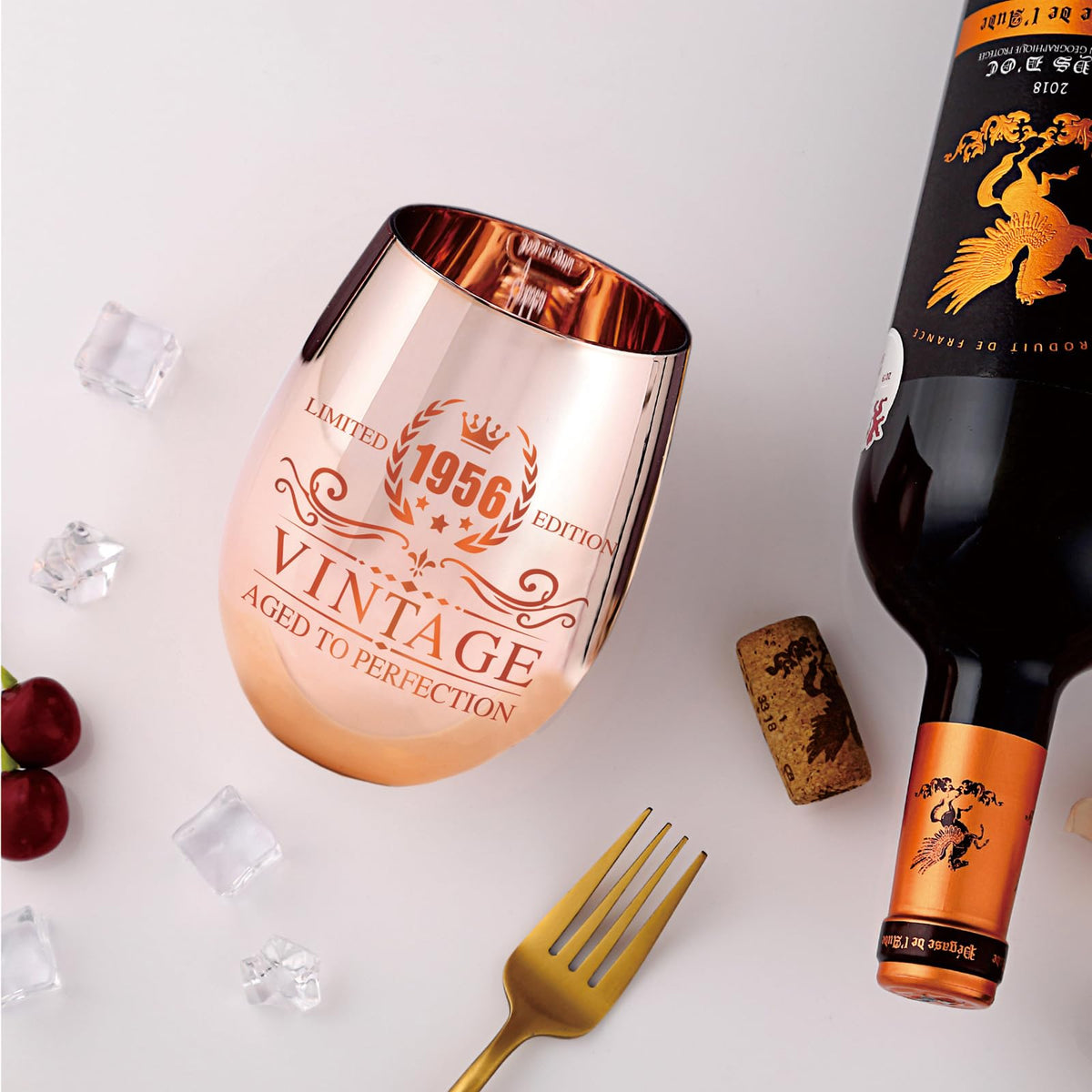 Xilaxila engraved stemless wine glass with rose gold, a durable keepsake.