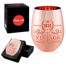Xilaxila Gift-ready vintage wine glass from 1976 for memorable celebrations.