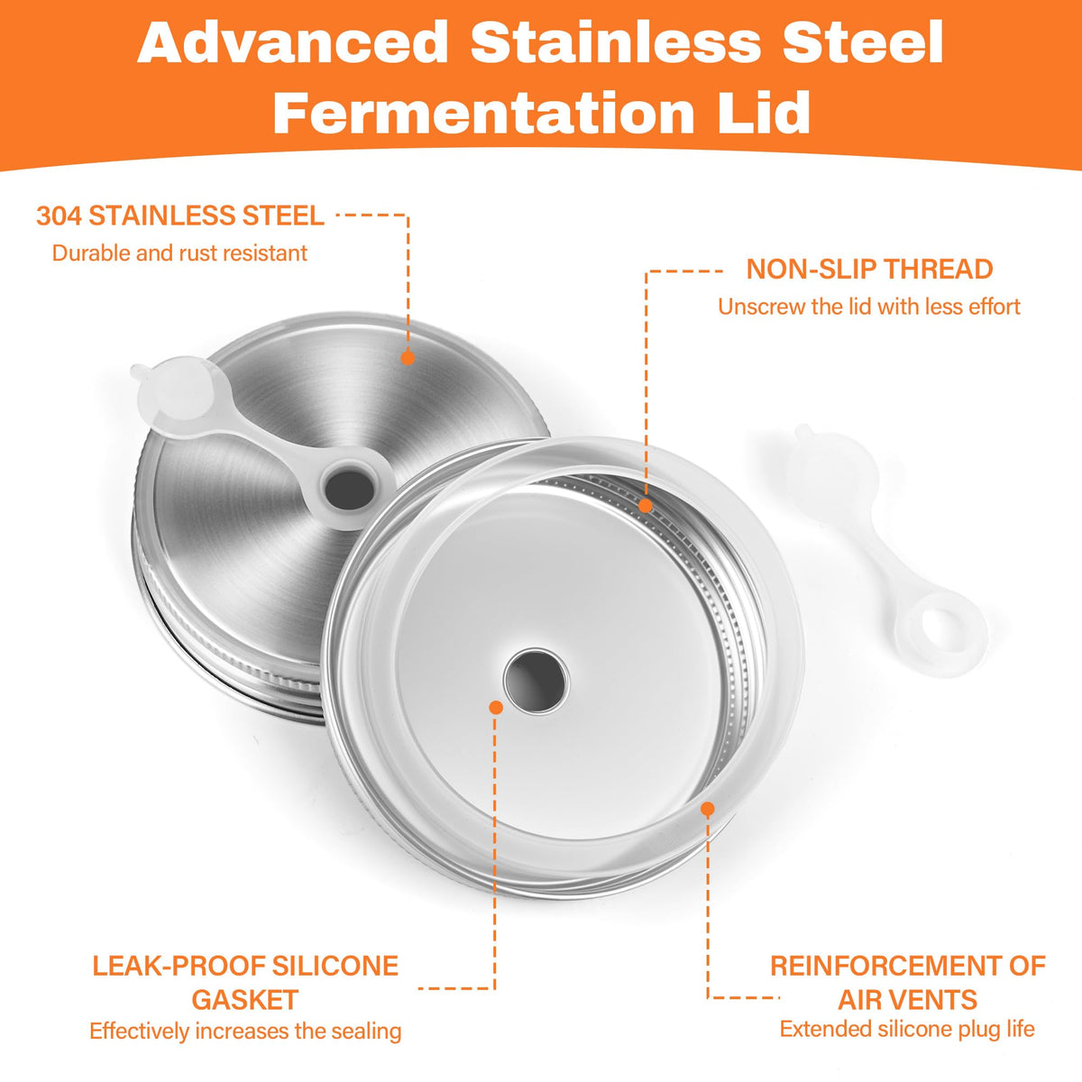 Xileanalee silicone grommets pair with lids to preserve final products.