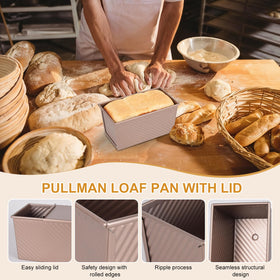 XIRUOXINKEMAO Pullman loaf pan 1 lb top view for compact baking
