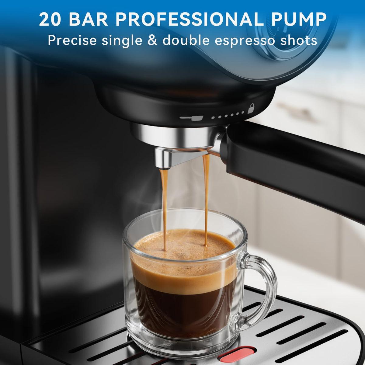 XIXUBX espresso machine PID display showcasing precise temperature control for consistent drinks