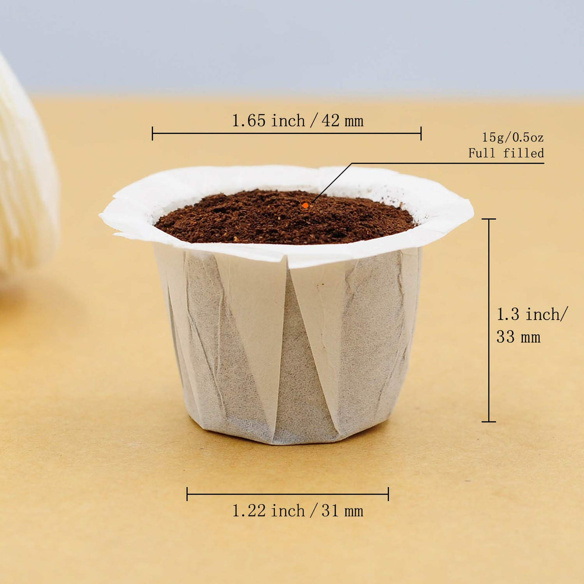 Closeup of white filter paper showing fine filtration