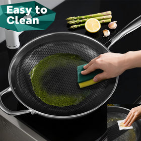XOHUYD induction-bottom wok works smoothly on all stove types.
