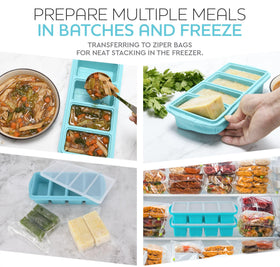 XOMOO eight one-cup portions across two trays for meal prep.