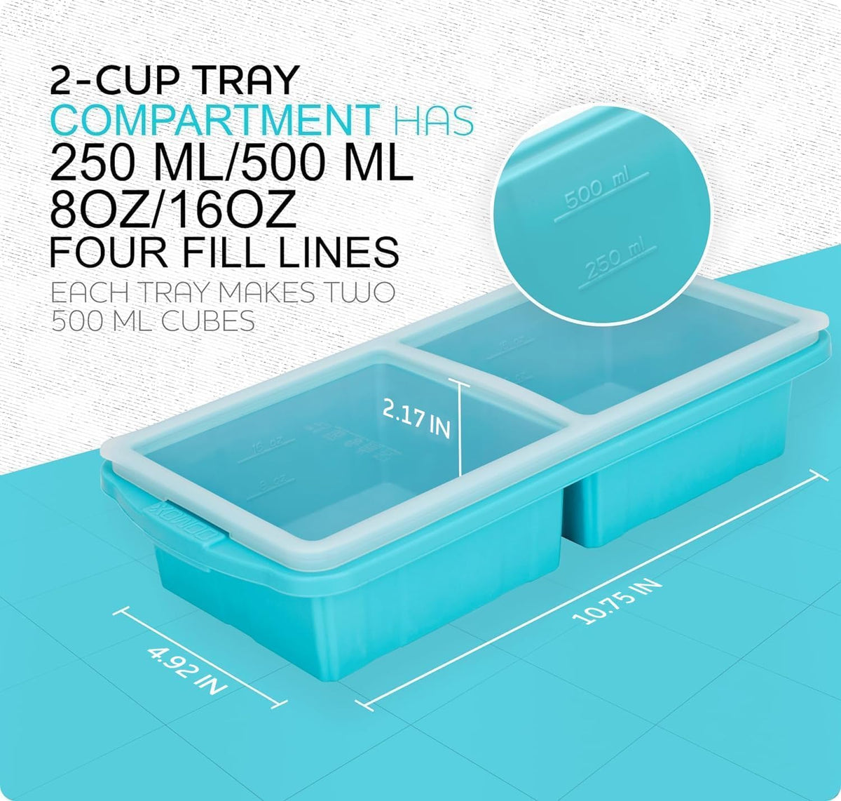 Xomoo freezer tray stacked design saving space in the freezer