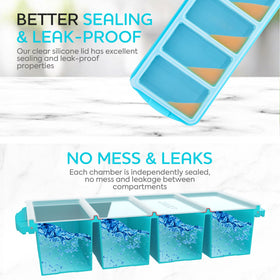 XOMOO leakproof lid keeps portions separate.