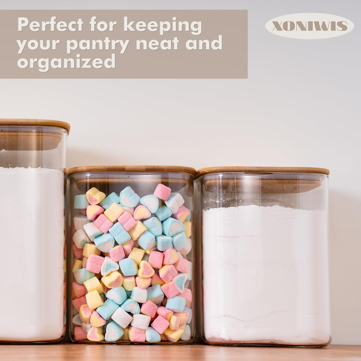 Xoniwis two-pack storage containers invite easy meal prep and refills.