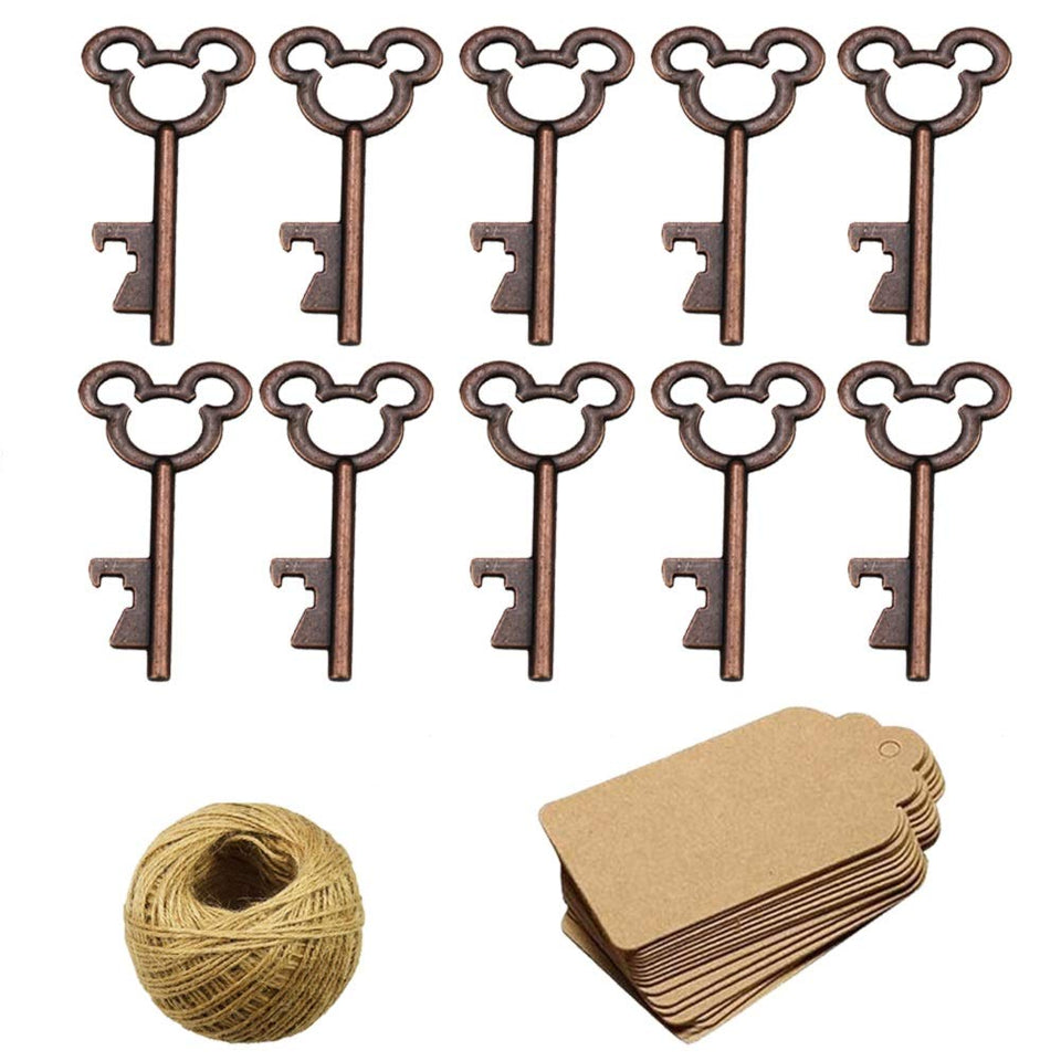 XONOR vintage skeleton key bottle opener copper finish for rustic weddings.