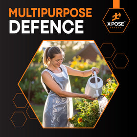 Xpose Safety apron in kitchen use scenario protecting clothes from spills