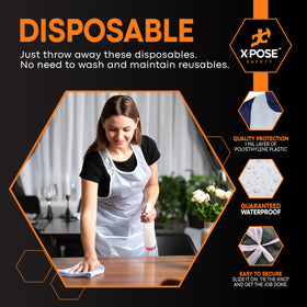 Xpose Safety 100 White plastic apron close-up waterproof material detail