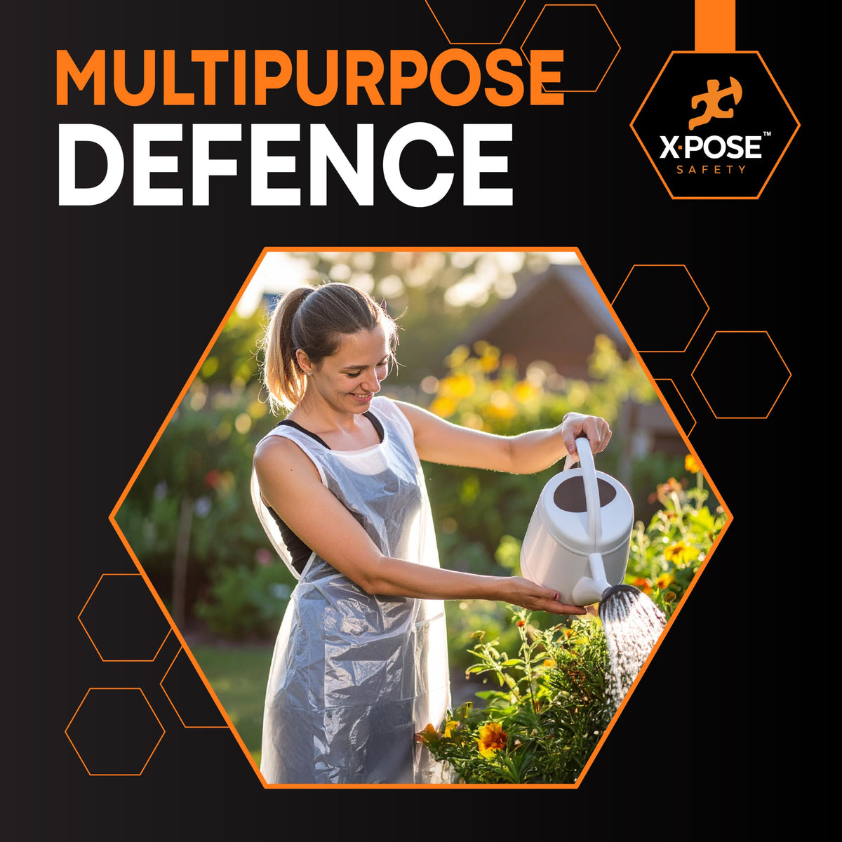 Xpose Safety waterproof apron keeps stains off clothes during messy tasks.