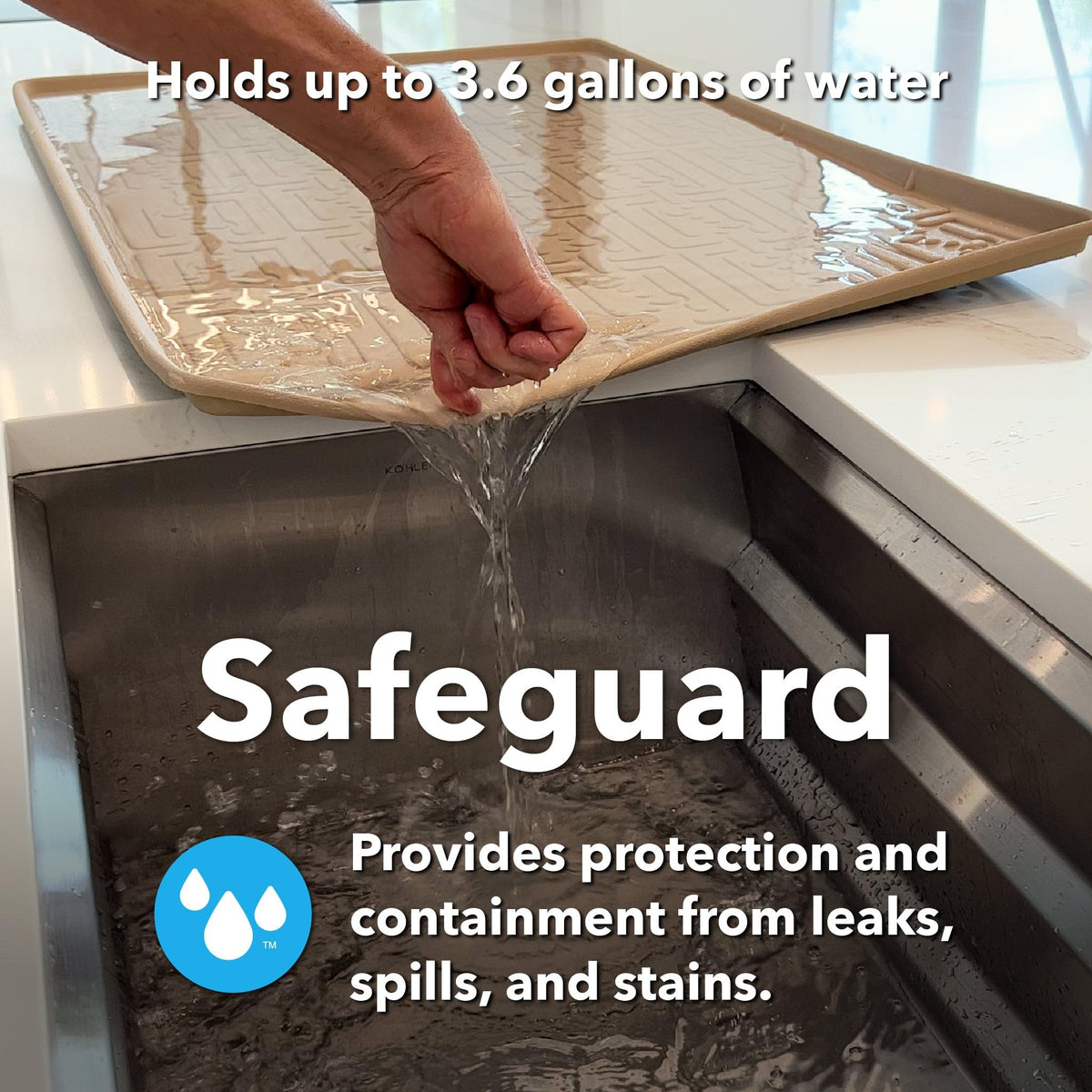XTreme Mats flexible liner supports items while preventing wet messes.