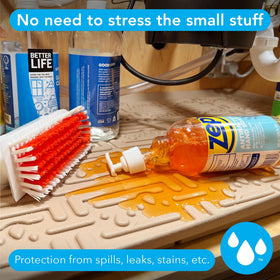 XTreme Mats waterproof cabinet liner guards shelves against spills.