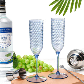 XUWAIDSGN diamond-pattern plastic flutes; elegant look for weddings