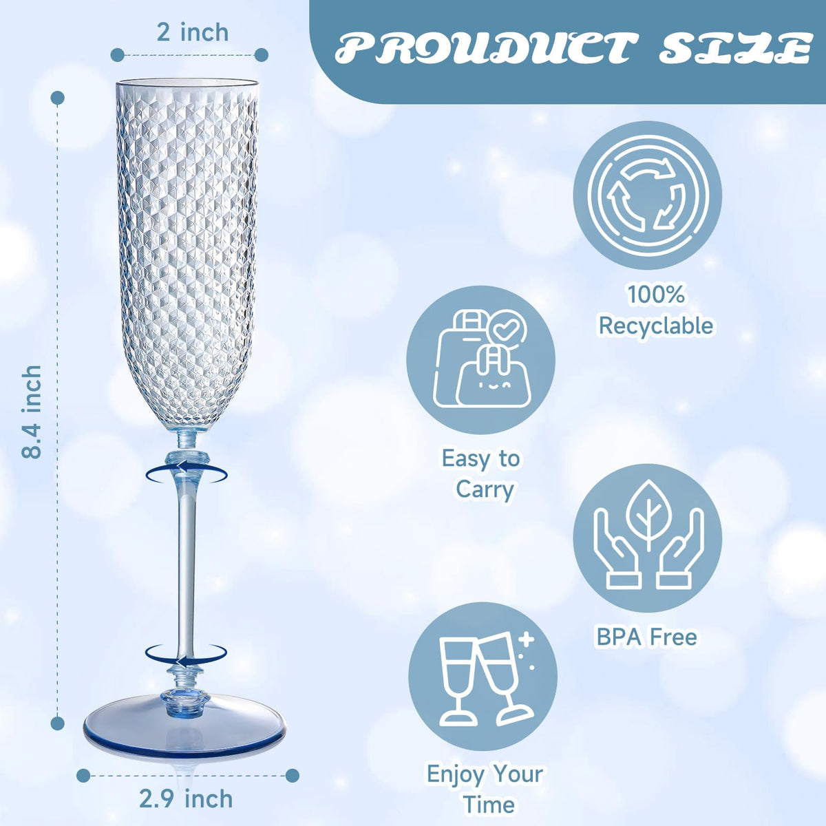 XUWAIDSGN two-piece detachable-stem glasses; effortless cleaning after events