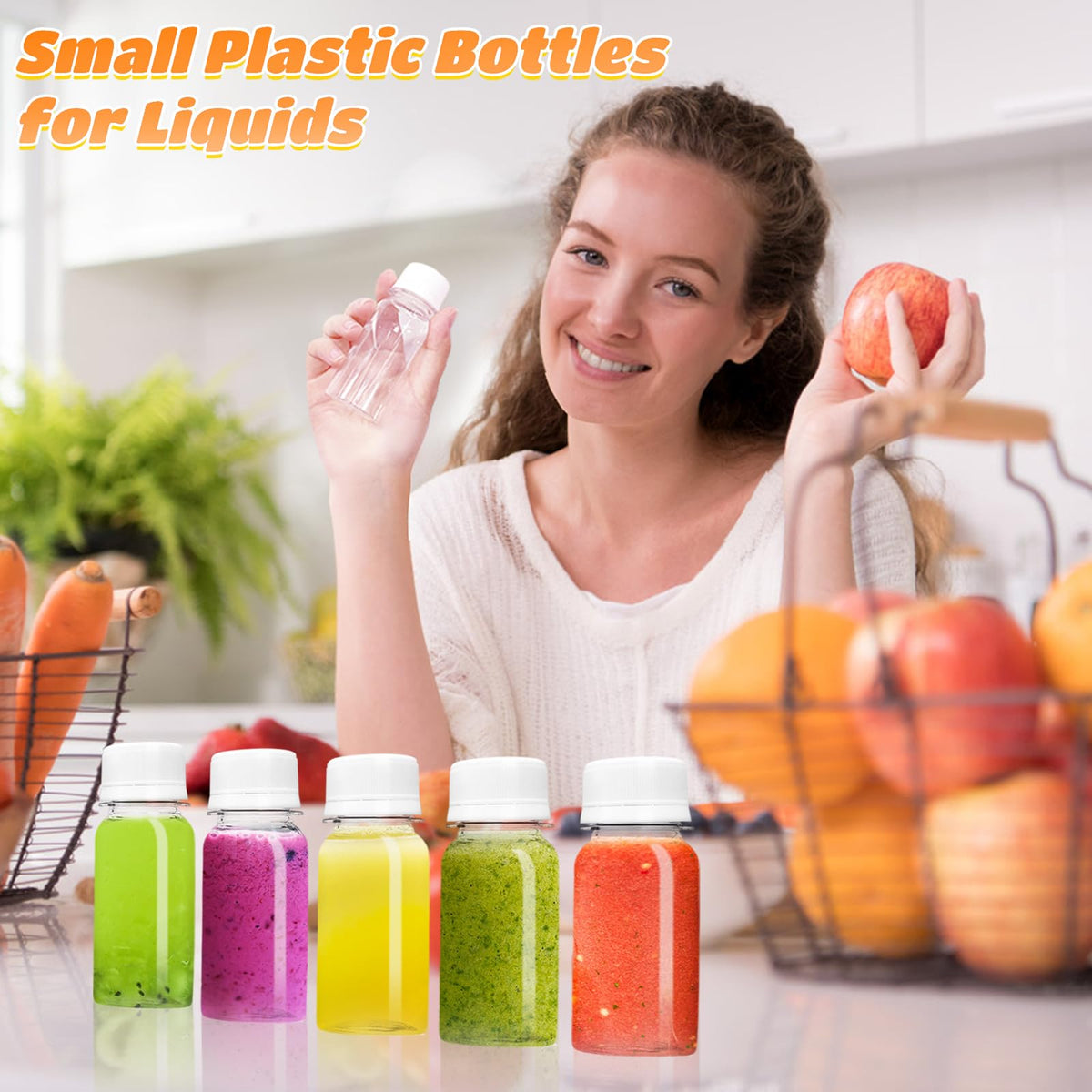 Xuyyicao 2oz juice bottle, perfect for samples and flavors.