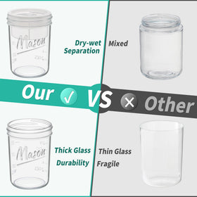 Xyptorix wide mouth 16 oz jar for easy filling and cleaning