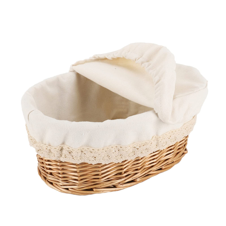 YAHUAN round bread basket in natural wicker keeps bread fresh and stylish on the table.