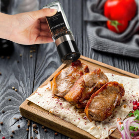 Yangbaga acacia wood lids provide natural grip and a stylish touch to spice jars.