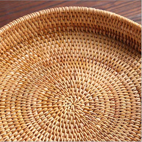YANGQIHOME hand-woven tray with cut-out handles, ideal for serving or decorative staging.