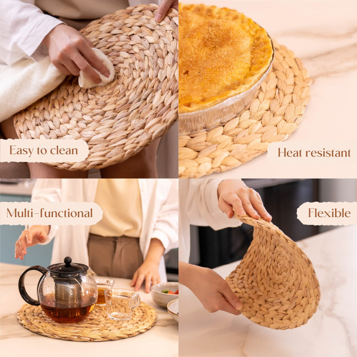 YANGQIHOME natural fibers elevate table decor for Christmas or entertaining.