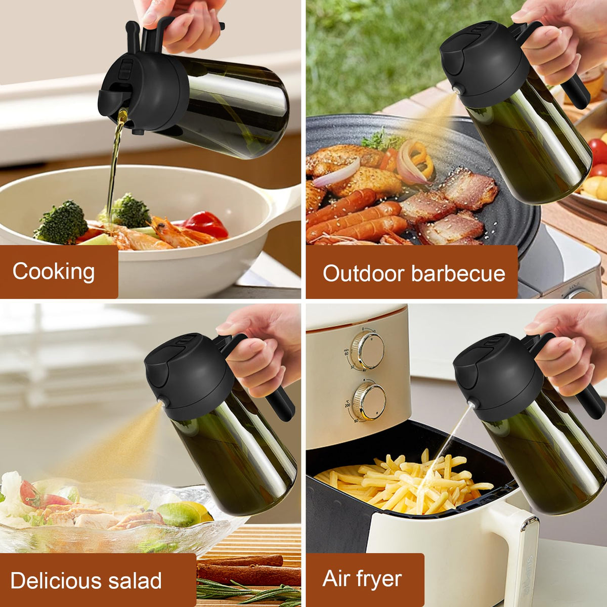 YARRAMATE 2in1 oil sprayer-pourer handles versatile tasks.