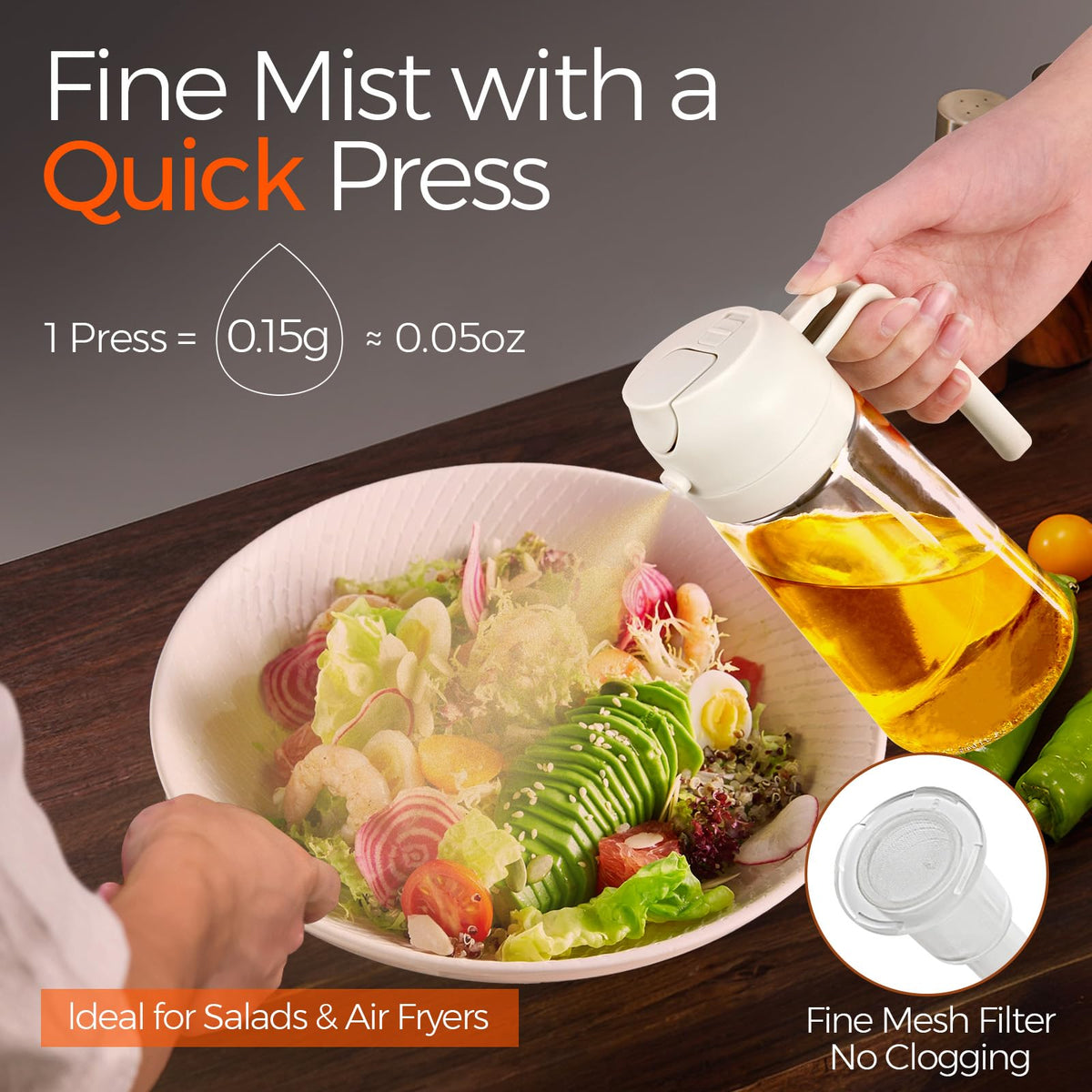YARRAMATE glass oil bottle highlighting food-grade materials