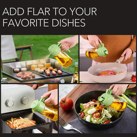 YARRAMATE olive oil dispenser ideal for salad dressings, grilling, and roasting in home kitchens.