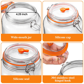 Close-up of YARWELL lead-free glass jar showing durability and boil-safe design.
