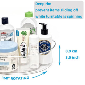 YCLADEC clear BPA-free turntable is easy to clean and maintain.