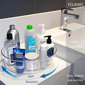 YCLADEC lazy Susan corner cabinet shows a clear design for quick visibility.
