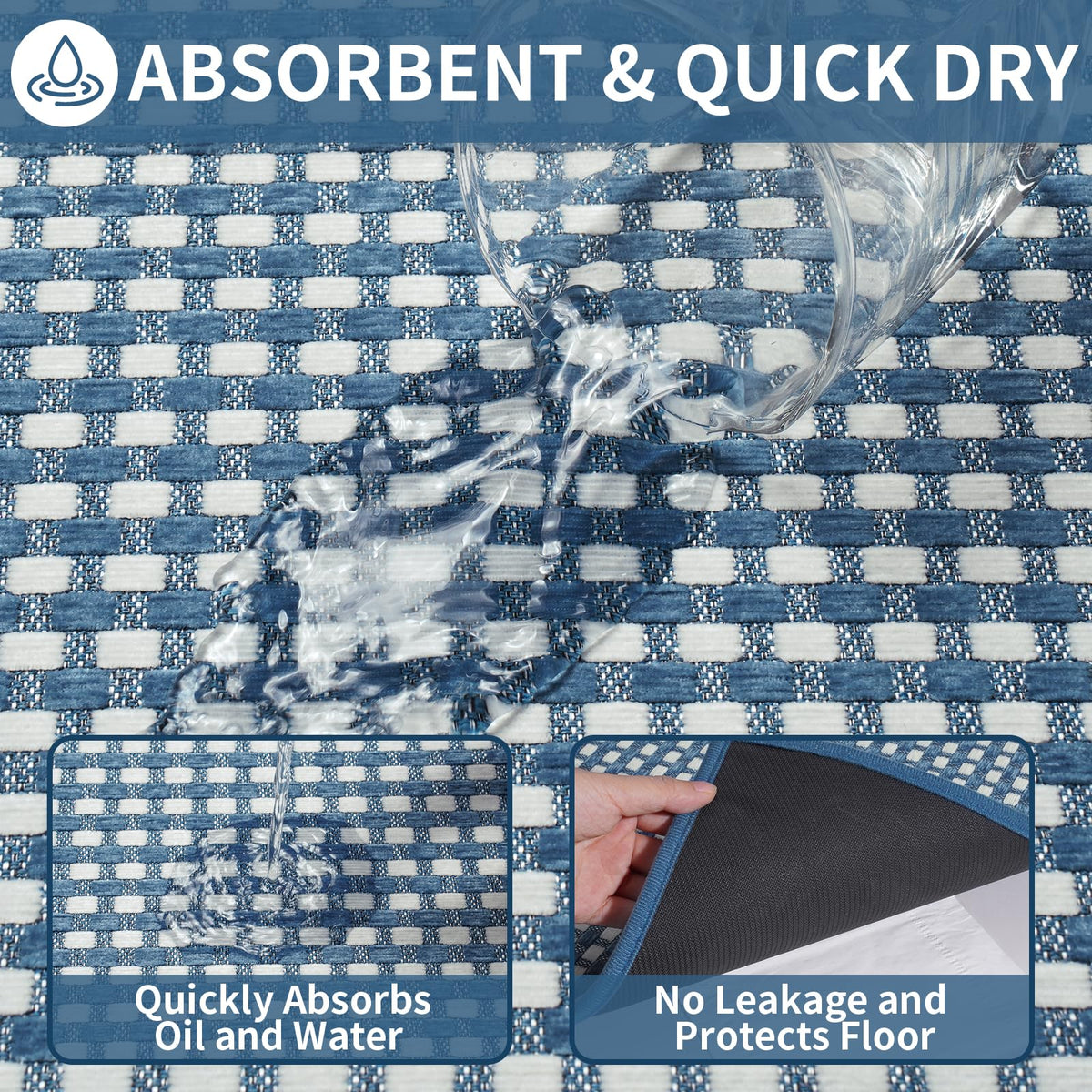 YDKGL absorbent kitchen runner protects floors from spills