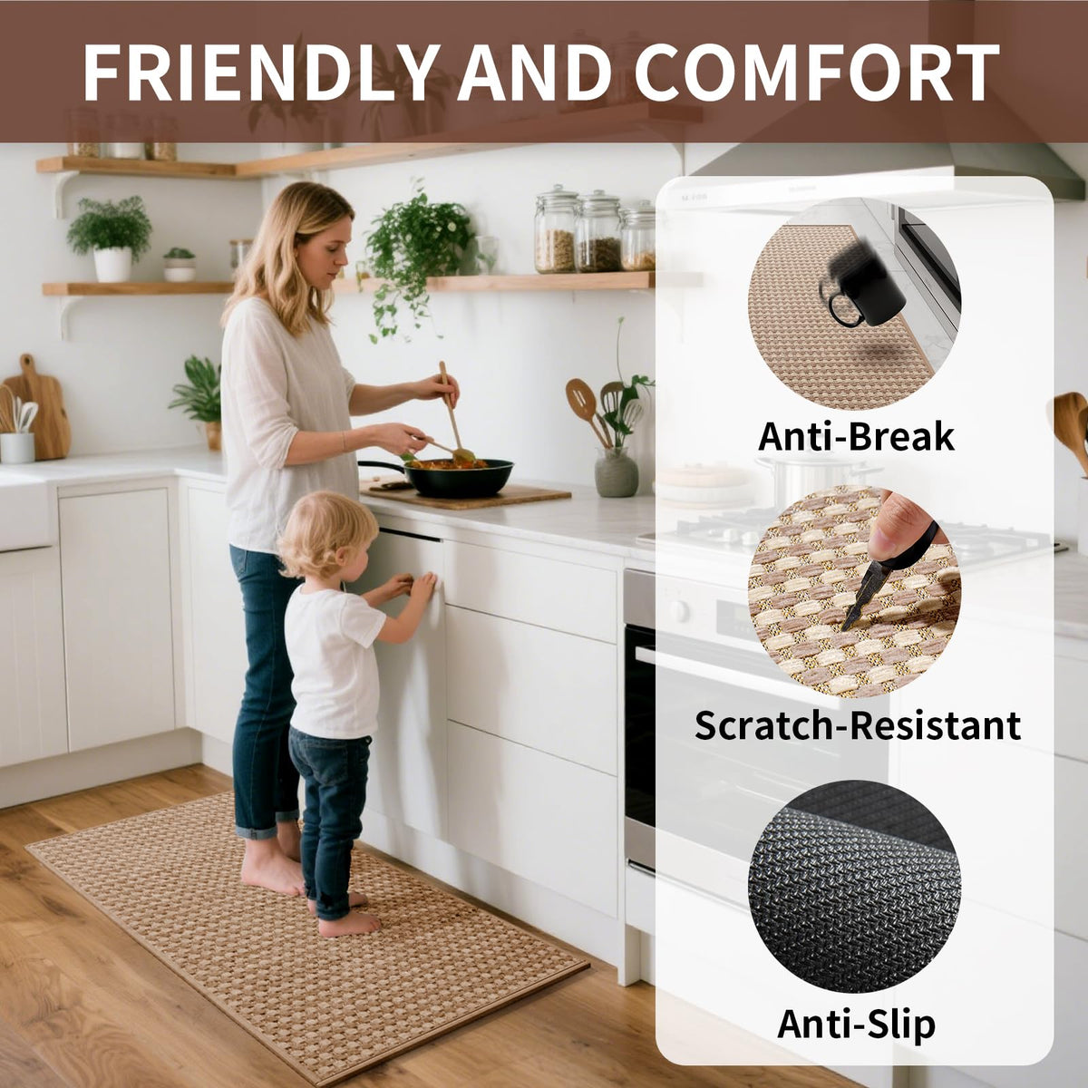 YDKGL kitchen mat absorbs spills quickly to protect your floor.