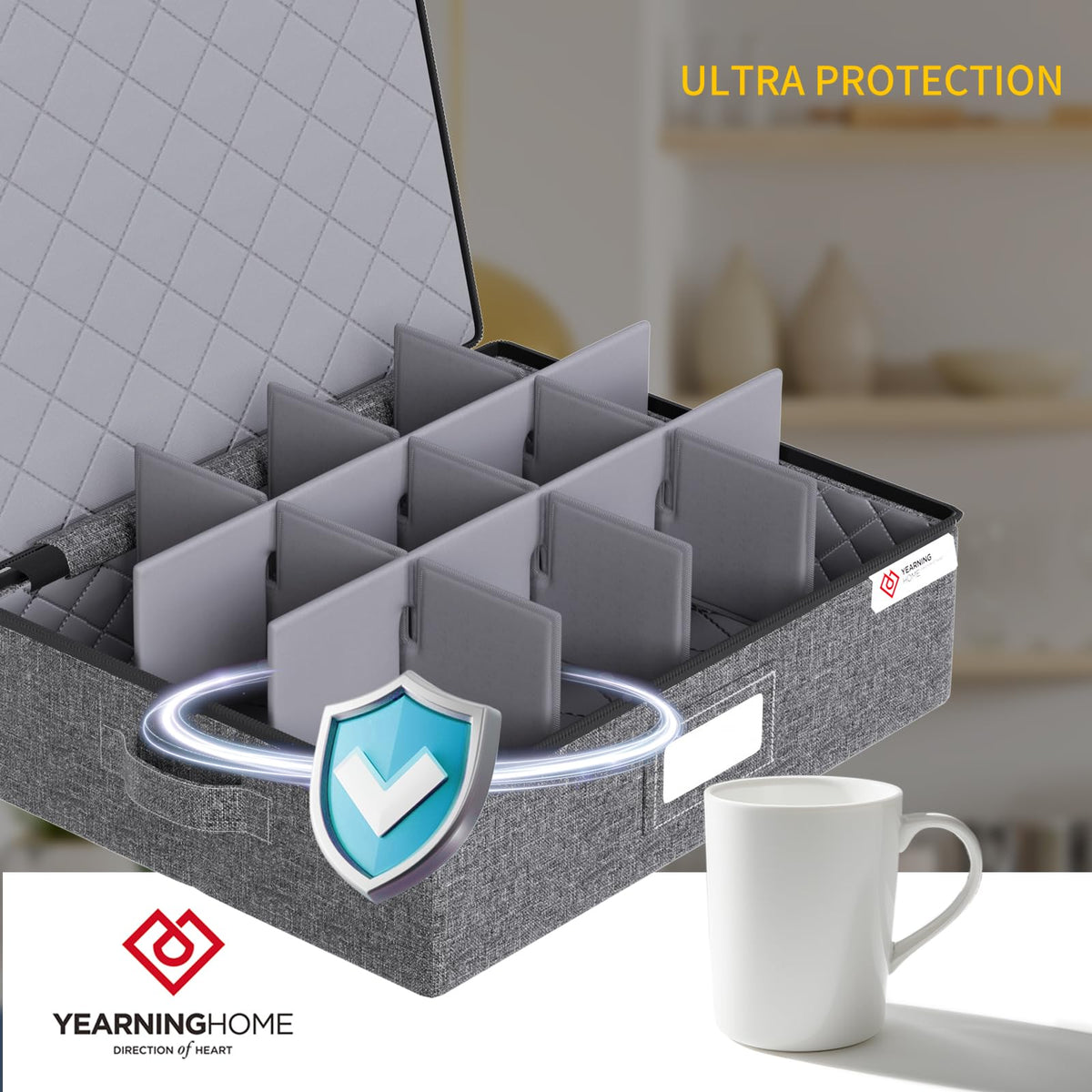 YearningHome storage case with reinforced handles and zipper for easy transport.