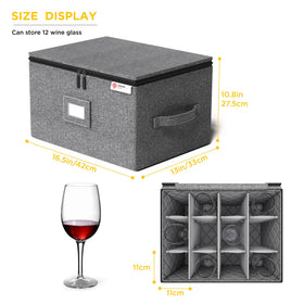 YearningHome stemware storage with dividers keeps glasses organized and safe.