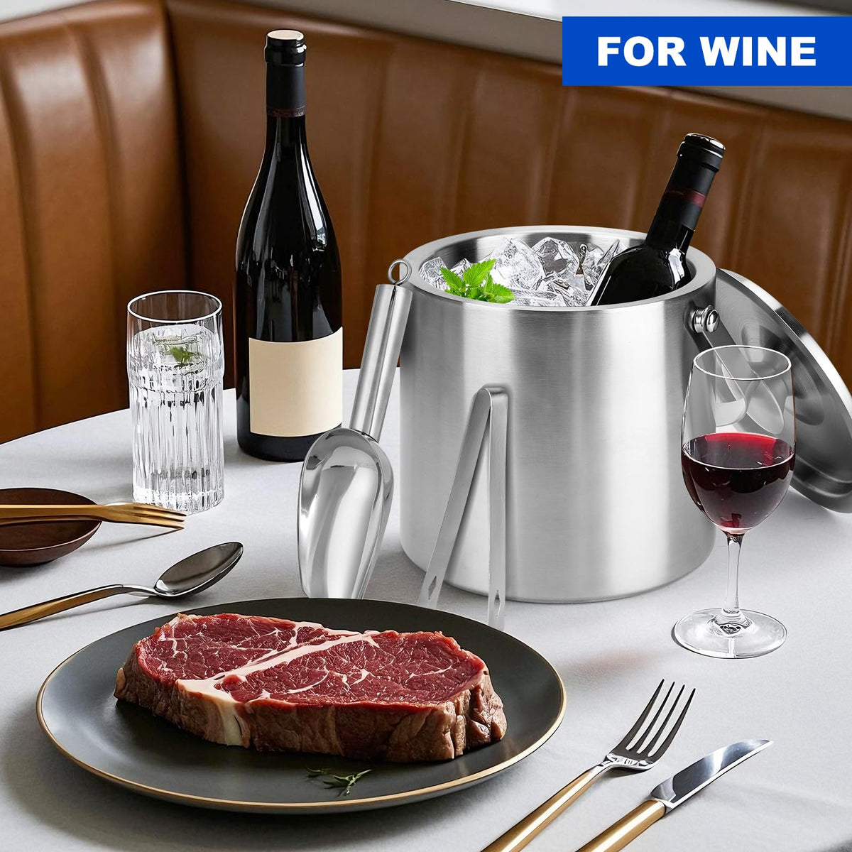 Yeatruojeet ideal for chilling wine or champagne bottles.